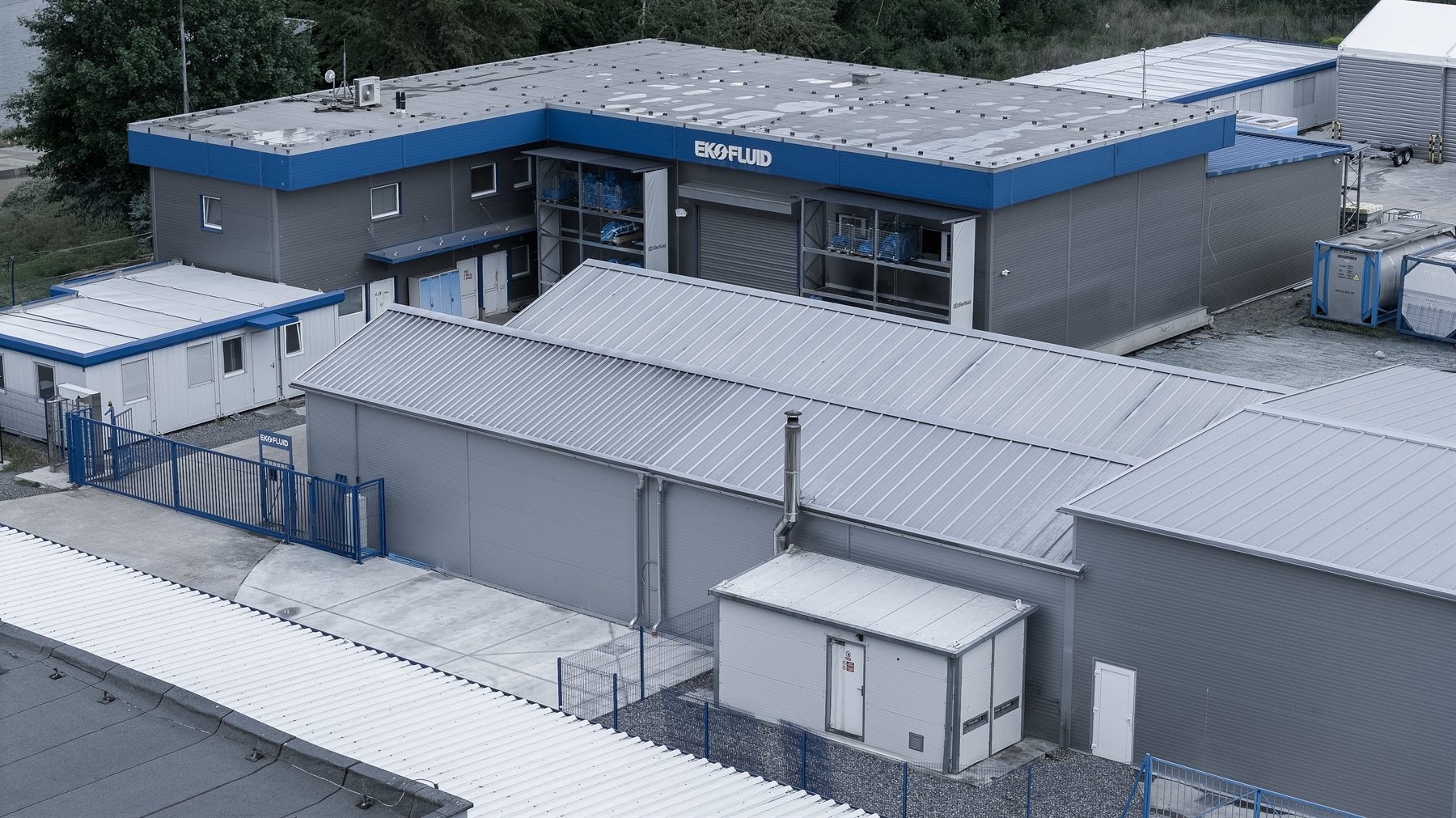 Aerial view of the Ekofluid facility in Levice